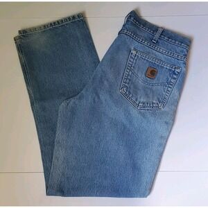 Carhartt Y2k 2006 Blue Denim Straight Leg Jeans B160DST 100% Cotton Size 38x34